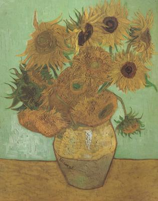 Vincent Van Gogh Still life:Vast with Twelve Sunflowers (nn04) oil painting image